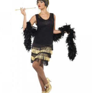 20s Flapper Damen Kostüm mit Fransen L