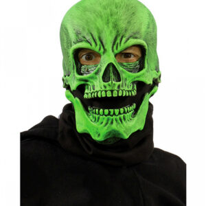 Grüne Totenkopf Maske UV Aktiv