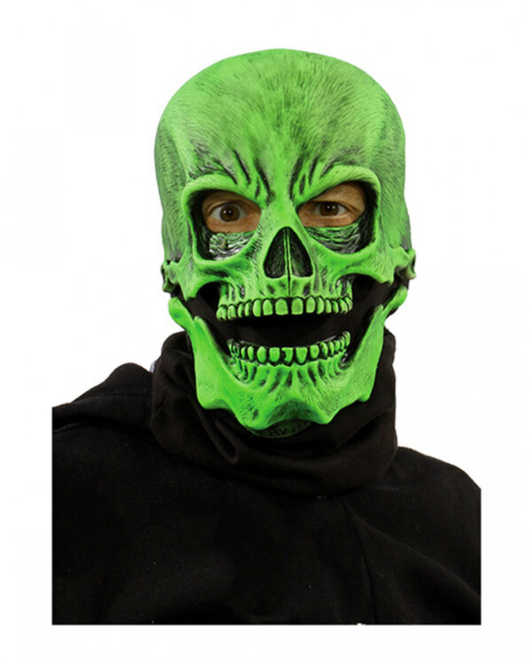 Grüne Totenkopf Maske UV Aktiv