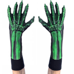 Grüne Skelett Handschuhe UV Aktiv