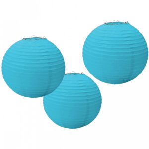 Papier Lampion Set 3 tlg. Hellblau