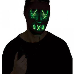 Leuchtende LED Maske Grün - Schwarz