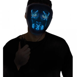 Leuchtende LED Maske Blau - Weiß