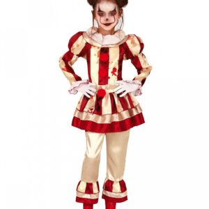 Blutiges Clownsmädchen Kinder Kostüm 7-9 Jahre