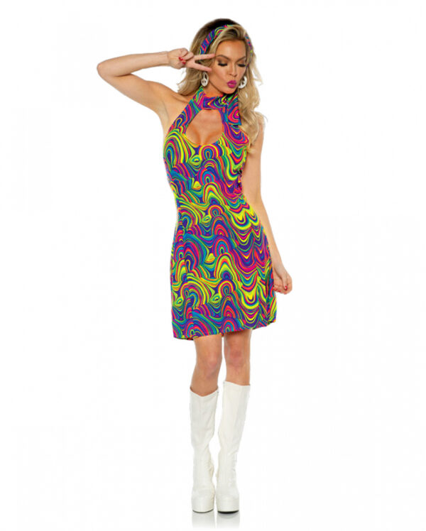 Hippie Neckholder Kostümkleid Glow XL