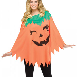 Halloween Kürbis Poncho One Size