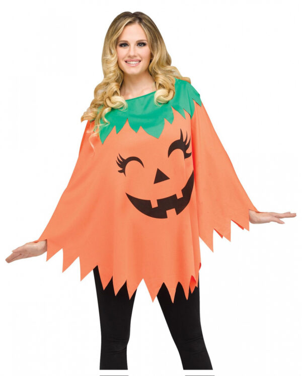 Halloween Kürbis Poncho One Size