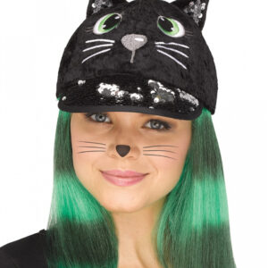 Fancy Black Cat Cap