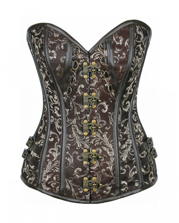 Steampunk Brokat Korsett Braun L