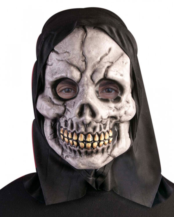 Skelett Maske mit schwarzer Kapuze