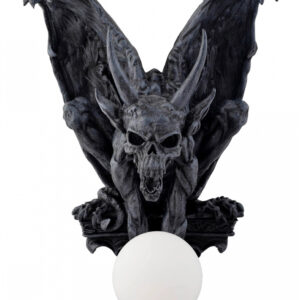 Sitzender Gargoyle mit Hörnern Wandlampe