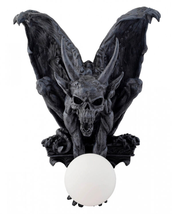 Sitzender Gargoyle mit Hörnern Wandlampe