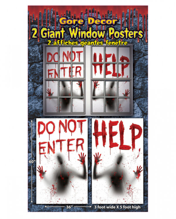 Blutige Fenster Poster 2 St.