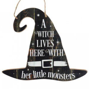 A Witch Lives Here Hexenhut Schild 35cm