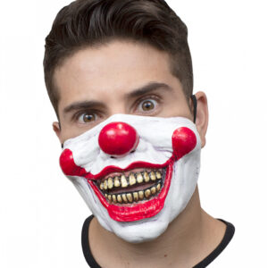 Horror-Clown Halbmaske aus Latex