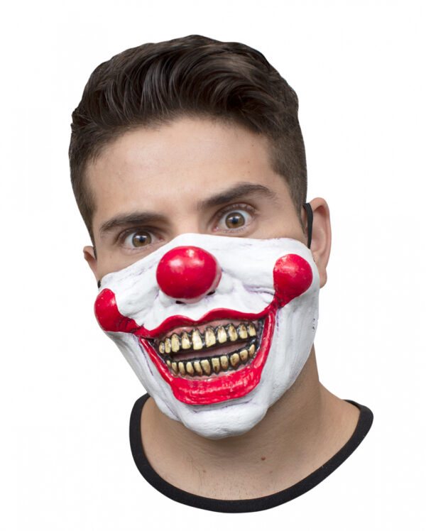 Horror-Clown Halbmaske aus Latex