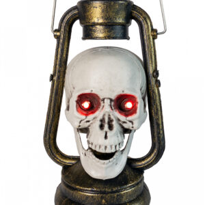 Totenkopf Grubenlaterne mit LED 24cm