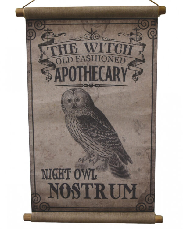 Night Owl Nostrum Vintage Halloween Leinwand Deko 66cm