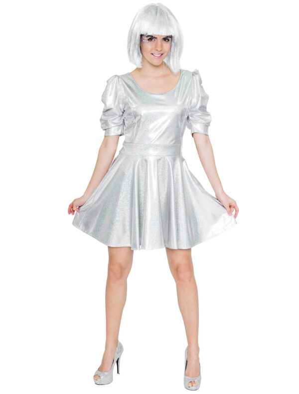 Spacekleid Laser silber S