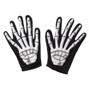 Skelett Handschuhe mit Knochenapplikation