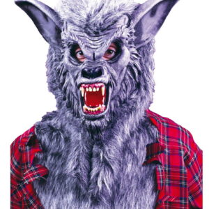 Graue Werwolf Maske mit Zähnen