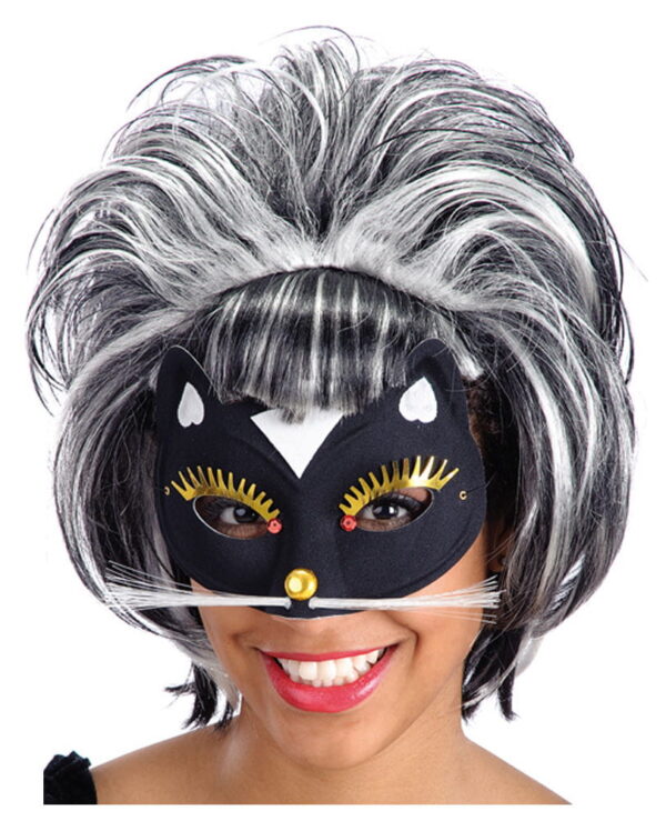 Katzen Maske mit Glimmer und Strass