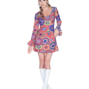 Hippie Minikleid Psychedelic L / 40