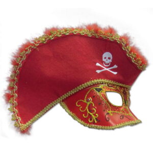 Venezianische Piraten Maske rot