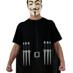 V For Vendetta T-Shirt mit Cape & Maske