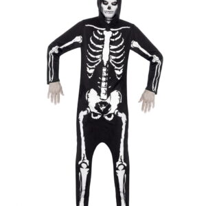 Skeleton Kostüm mit Kapuze L