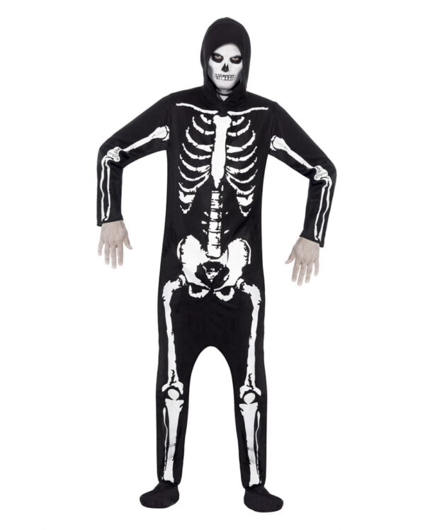 Skeleton Kostüm mit Kapuze L