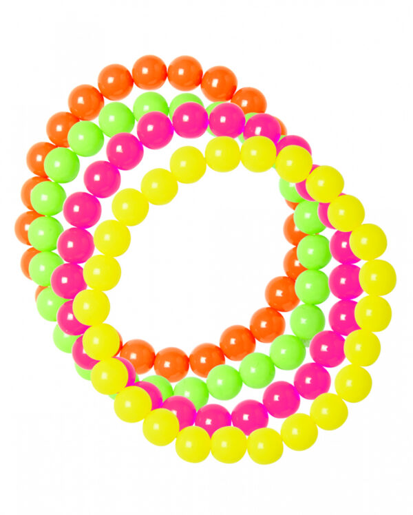 Neon Perlenarmband 4er-Set