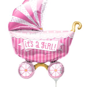 Mini-Folienballon Kinderwagen - It´s A Girl -