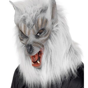 Werwolf Maske silbergrau