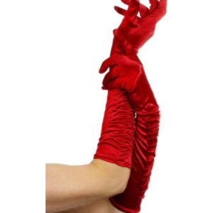 Ellenbogenlange Handschuhe rot