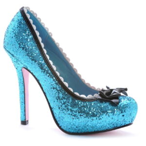 Glitter Pumps mit Schleife Blau 40