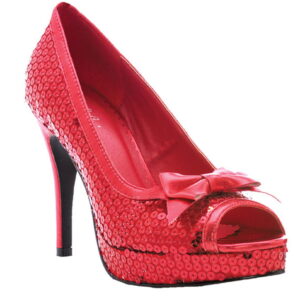 Glitter Pumps mit Schleife rot 40