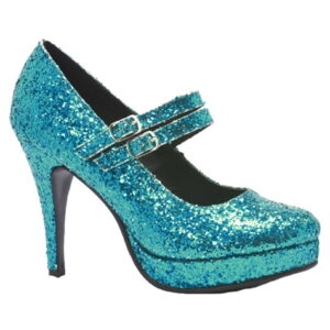 Glitter Mary Janes Pumps blau 38