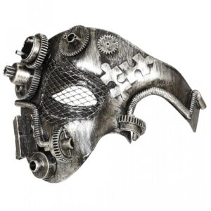 Steampunk Phantom Maske Silber