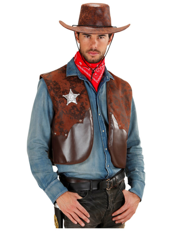 Cowboy Weste braun L/XL