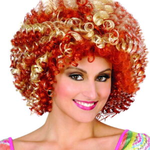 Disco Afro Perücke blond/rot