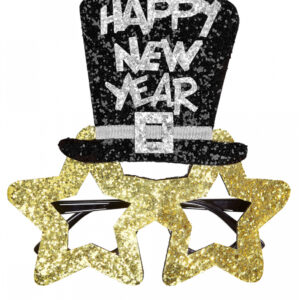 Happy New Year Brille golden