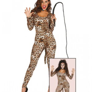 Leoparden Catsuit Damenkostüm L/XL