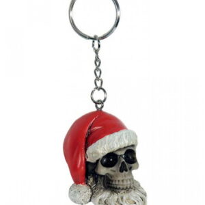 Totenkopf Weihnachtsmann Schlüsselanhänger