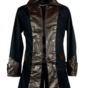 Steampunk Piraten Jacke schwarz-braun L