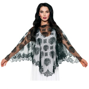 Day of the Dead Spitzen Poncho