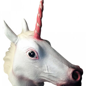 Einhorn Latex Maske mit Mähne