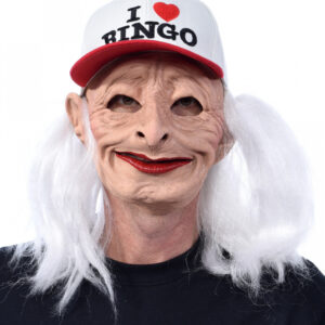 I love Bingo Oma Maske mit Cap und Haaren