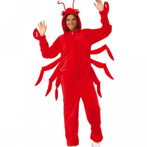 Rotes Lobster Kostüm Onesie für Erwachsene S/M