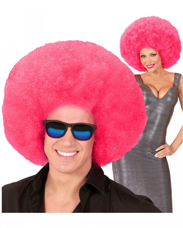 Riesige Afro Perücke Pink